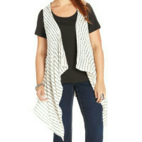 American Rag hooded drapedfront vest ++size