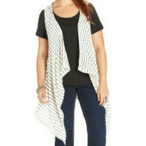 American Rag hooded drapedfront vest ++size