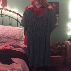 blue green knitted dress