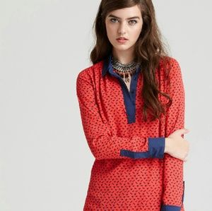 💟FREE PEOPLE💟 red flowy horse blouse