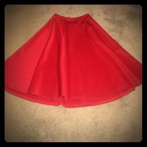 Red Rockabilly Circle Skirt