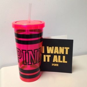 PINK Tumbler with straw