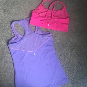 LuluLemon bra top and tank top