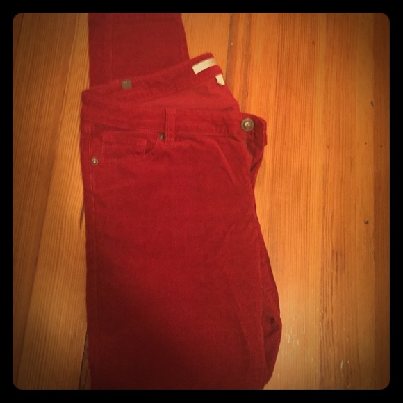 Red skinny Corduroys