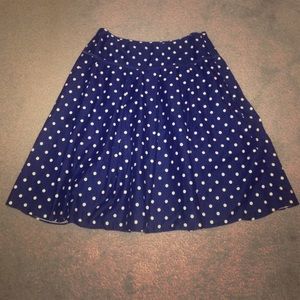 Flirty Navy Polka Dotted Skirt