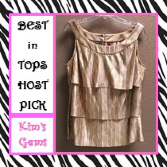 ✨HP✨ ⚡️REDUCED ⚡️- Layered Shiny Gold Tank - Picture 1 of 4