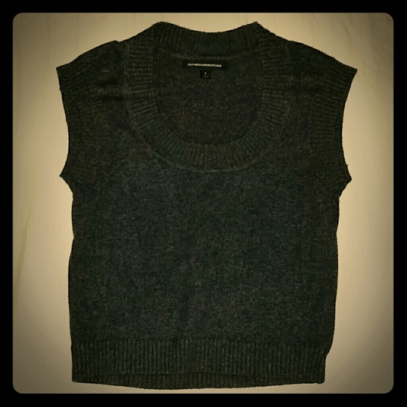 Cute Grey Wool Express Sweatervest