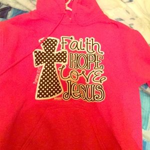 Faith, hope, love, Jesus hoodie