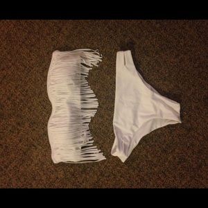 White fringe bikini