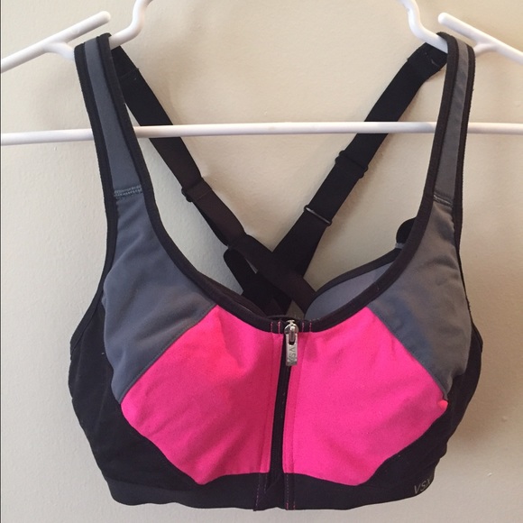 Victoria's Secret black & pink sport bra, 32C