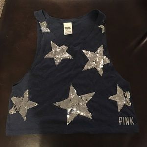 Sequence star PINK crop tank