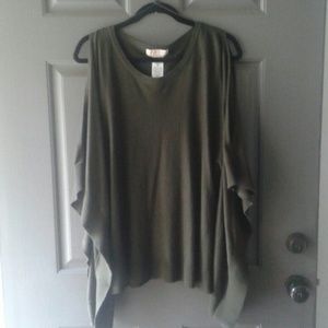 Michael Kors cold shoulder poncho style sweater