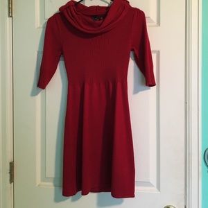 Red Holiday Dress with quarter sleeves