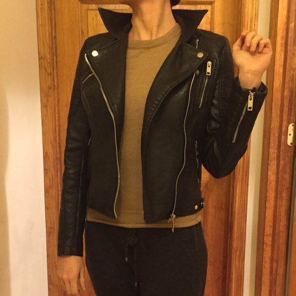 ๐SOLD๐ Zara Black Faux Leather Jacket XS - Picture 3 of 4