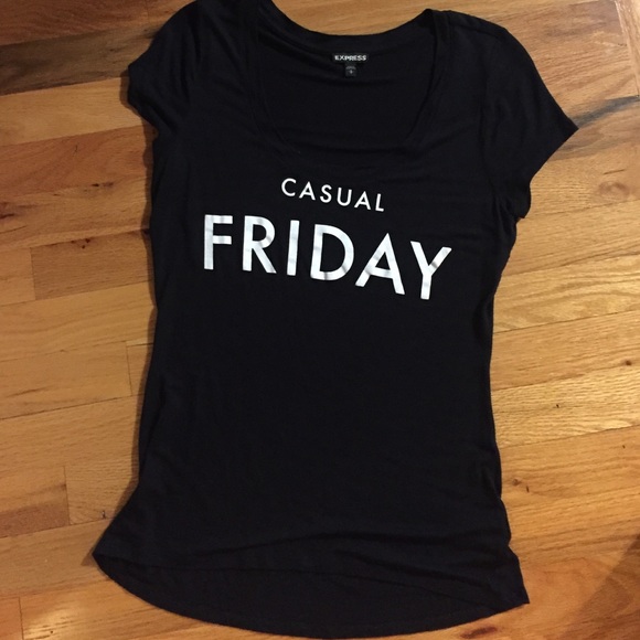 Express 'Casual Friday' Black Tee