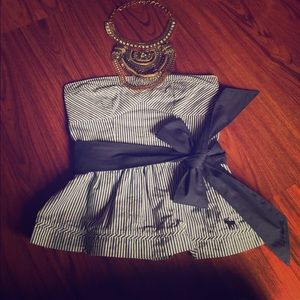Abercrombie & Fitch Pinstripes peplum top