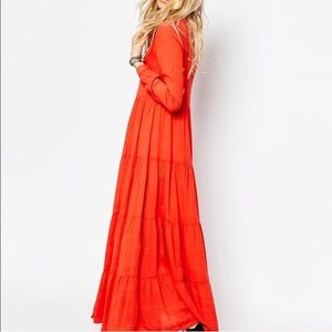NWOT Red/orange Bohemian dress