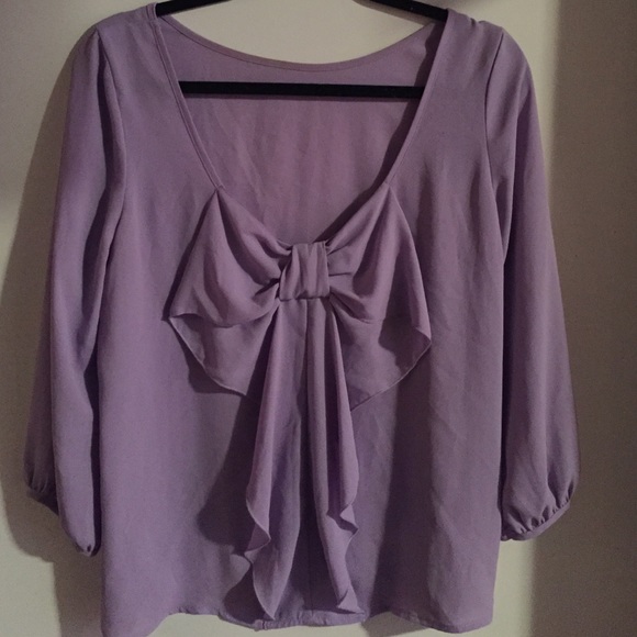 Lavender bow back blouse