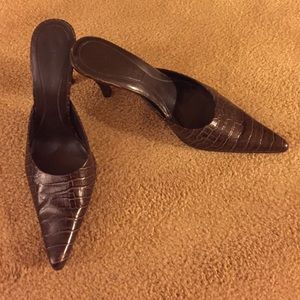 Nine West 9 M dark brown mules