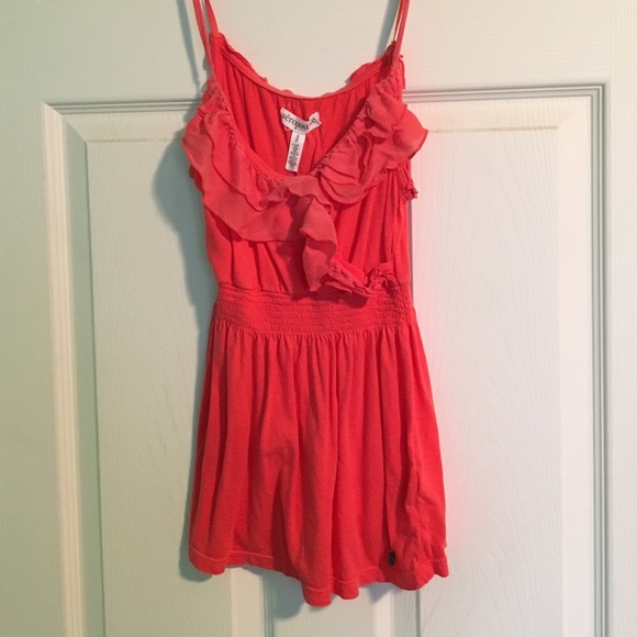 Coral Tank Top w/ Ruffles