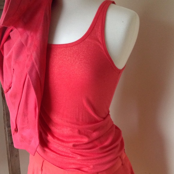 Deep coral/ gold specked tank top