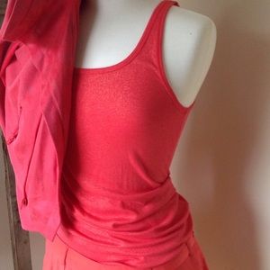Deep coral/ gold specked tank top