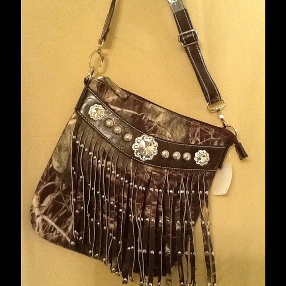 Camouflage Fringed/Rhinestone Shoulder bag