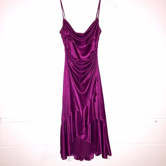 Asymmetrical Cowl Neck Midi Dress