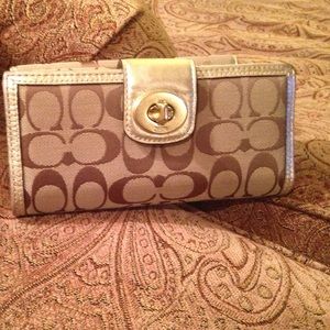 Authentic coach wallet w/ matching Check book