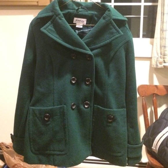 St. John's Bay Green Wool Blend Coat - Picture 1 of 4