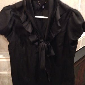 Black tie 'pussy bow' top