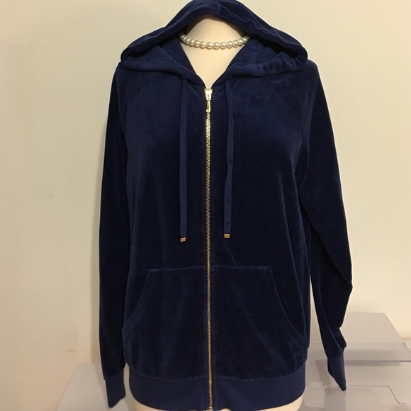 Juicy Couture velvetvelour like hood zipper jacket