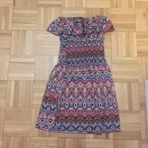 Multi color tribal print sun dress
