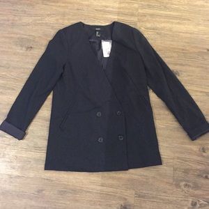 Forever 21 career jacket black/cream size L