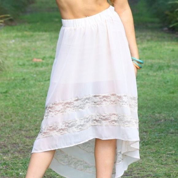 High-Low nude Skirt
