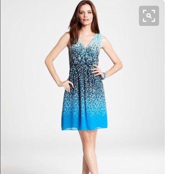 Ann Taylor Dresses & Skirts - Blue Animal Ombre Print Sleeveless Dress