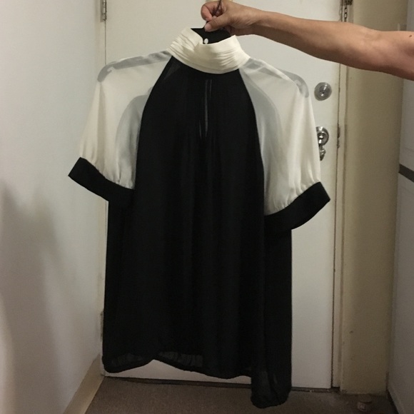 NWOT Silky white and black blouse from Zara