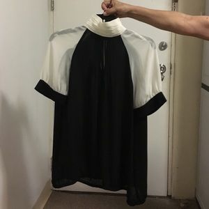 NWOT Silky white and black blouse from Zara