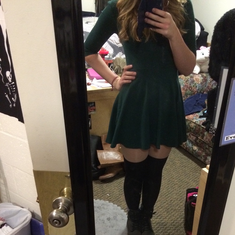 Forest Green Skater Dress