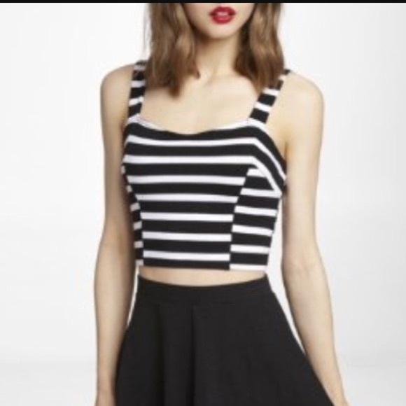 Express stripped crop top