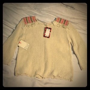 Billabong bohemian cotton sweater w embroidered