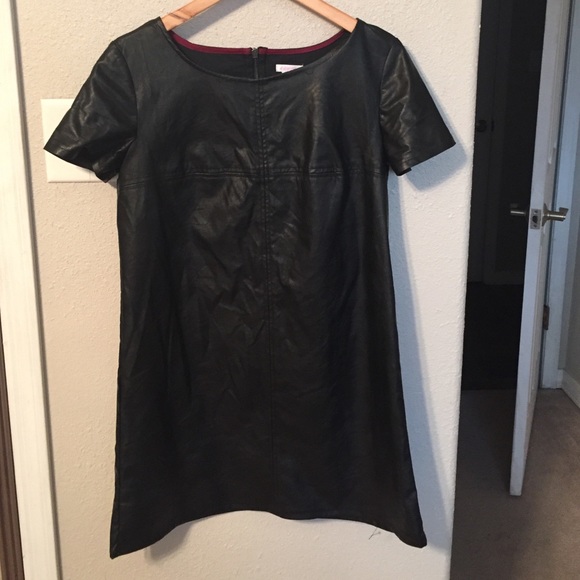 Faux leather shift dress