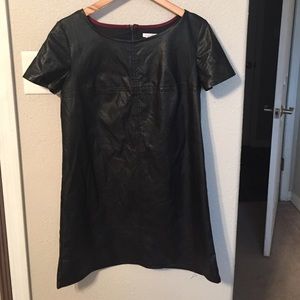 Faux leather shift dress