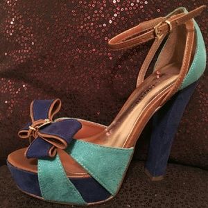 Shades of blue heels