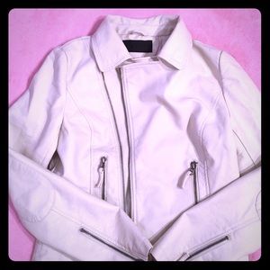 Solemio Ivory Faux Moto Jacket