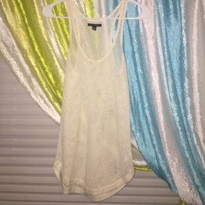 Cream Shimmery Tank Top