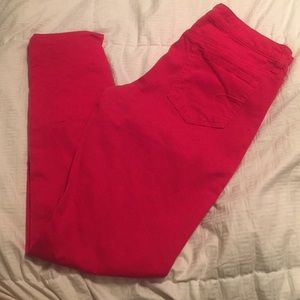 Red colored jeggings