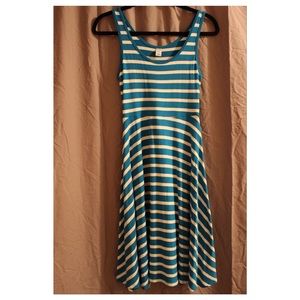 Teal and White Striped Midi Dress from Old Navy