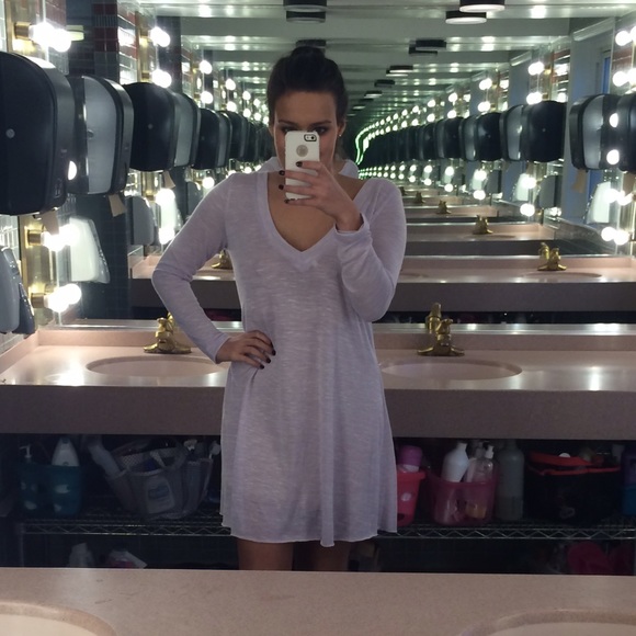 Long sleeve purple dress