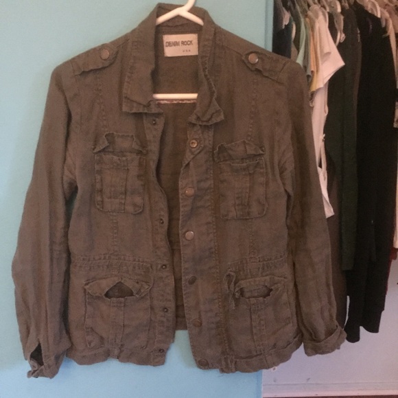 Olive Green Denim Jacket